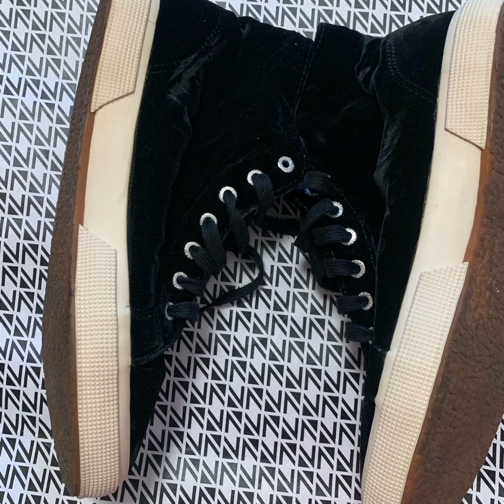 Superga Velvet High Top Sneakers